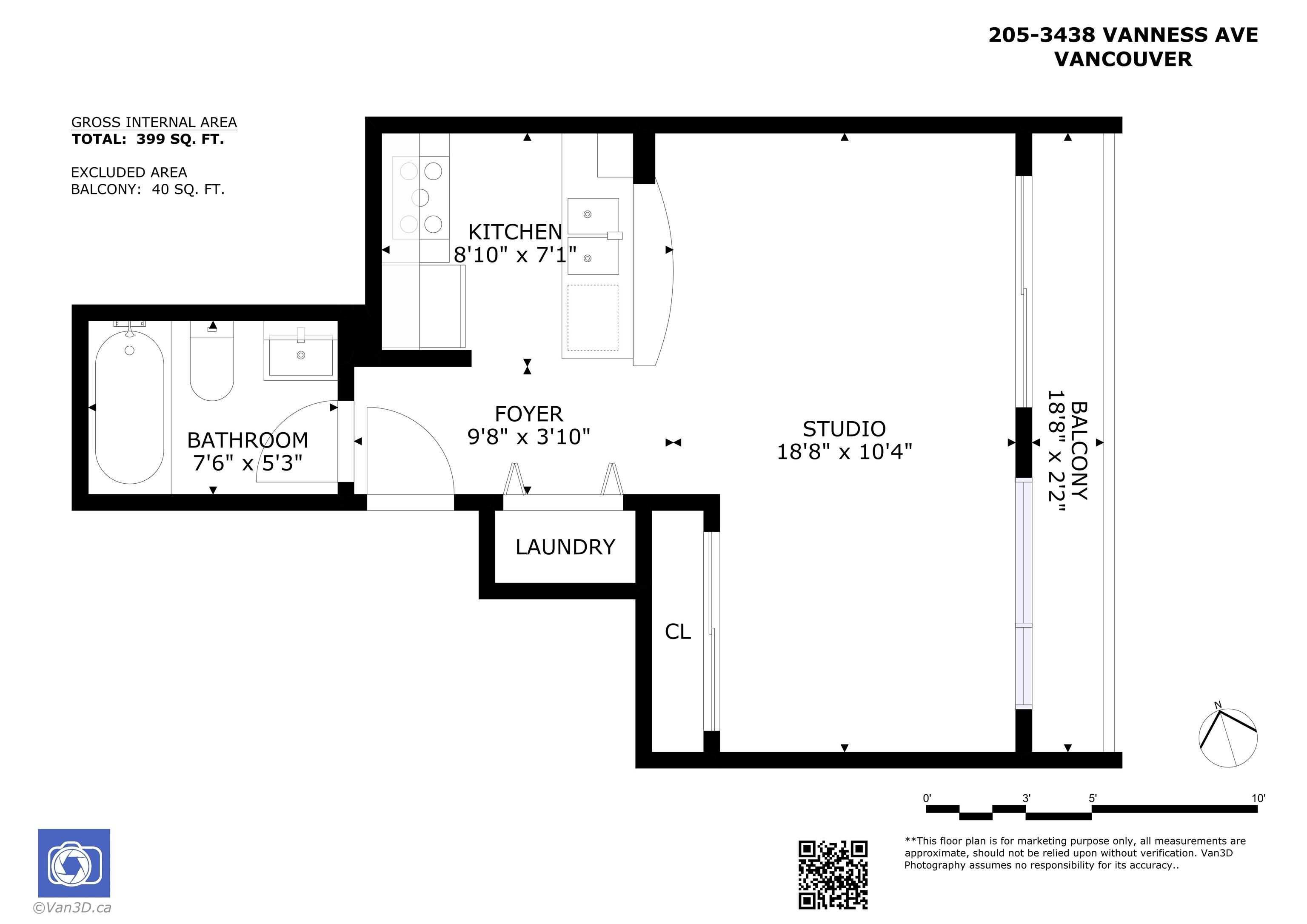 205 3438 Vanness Avenue - MLS&reg; # R3129717